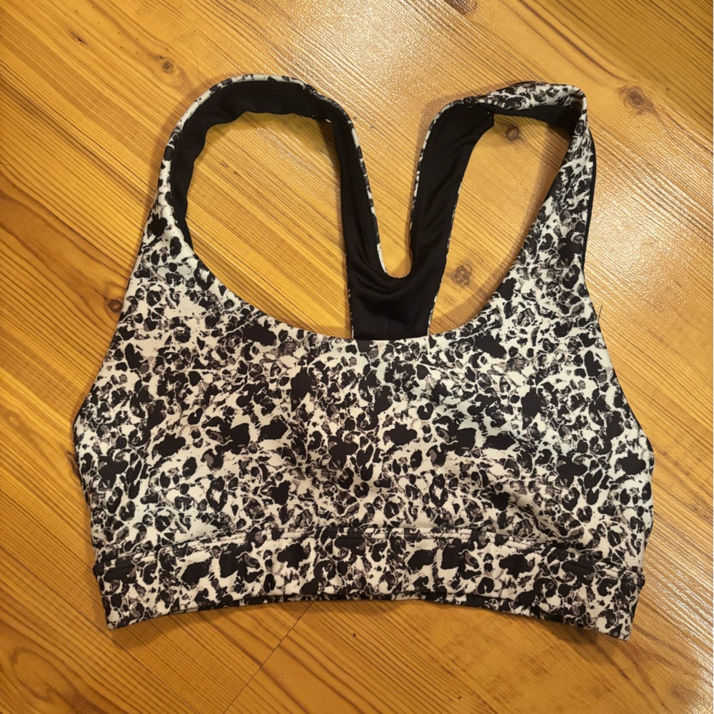 Fabletics Black and White Sports Bra